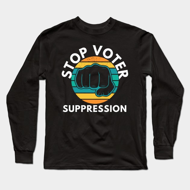 Black Voters Matter Georgia Voting Stop Voter Long Sleeve T-Shirt by Shadowbyte91